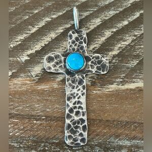 Sterling Turquoise SW Cross Pendant